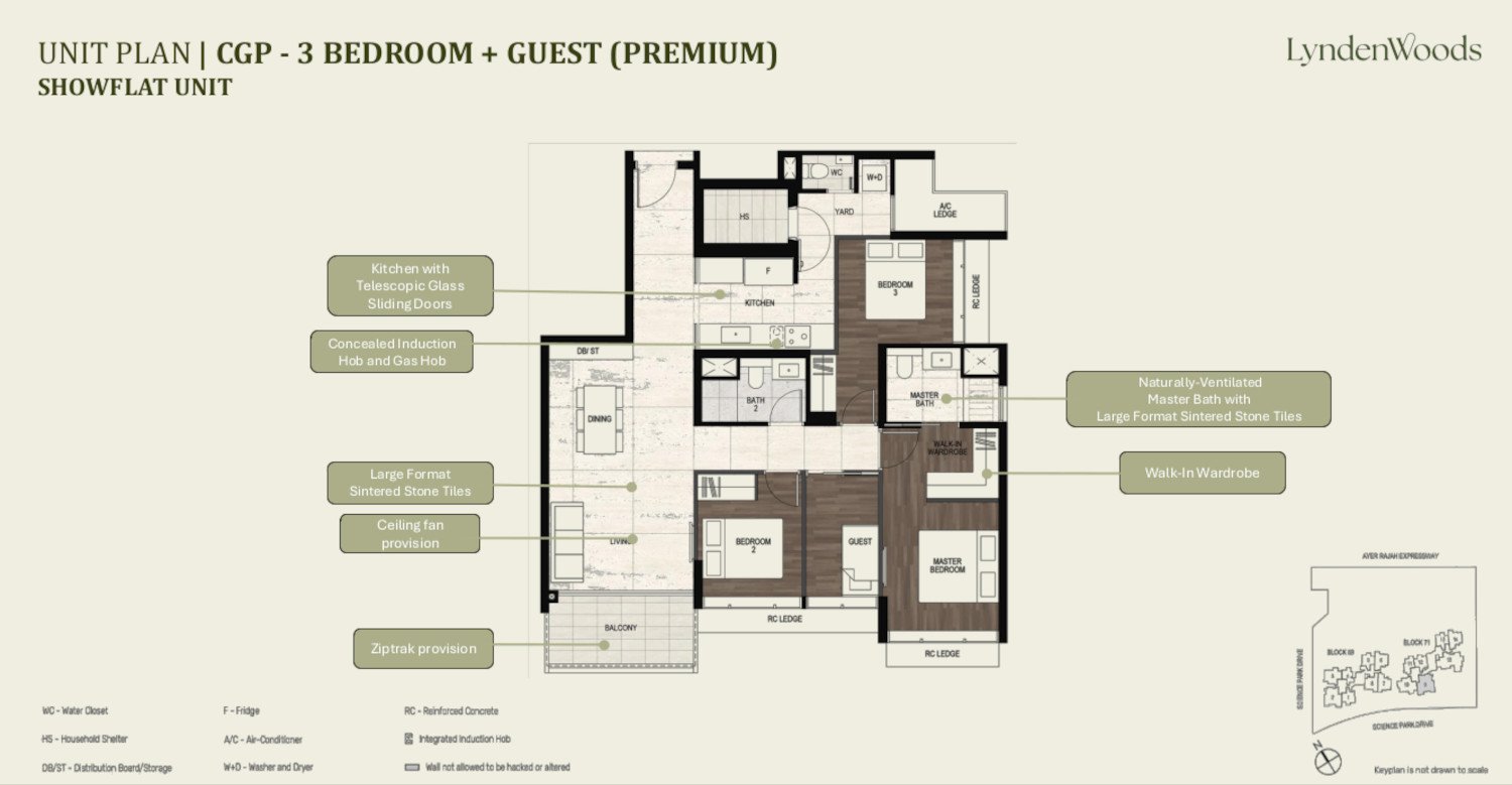 Lyndenwoods 3 Bedrooms Floor Plan